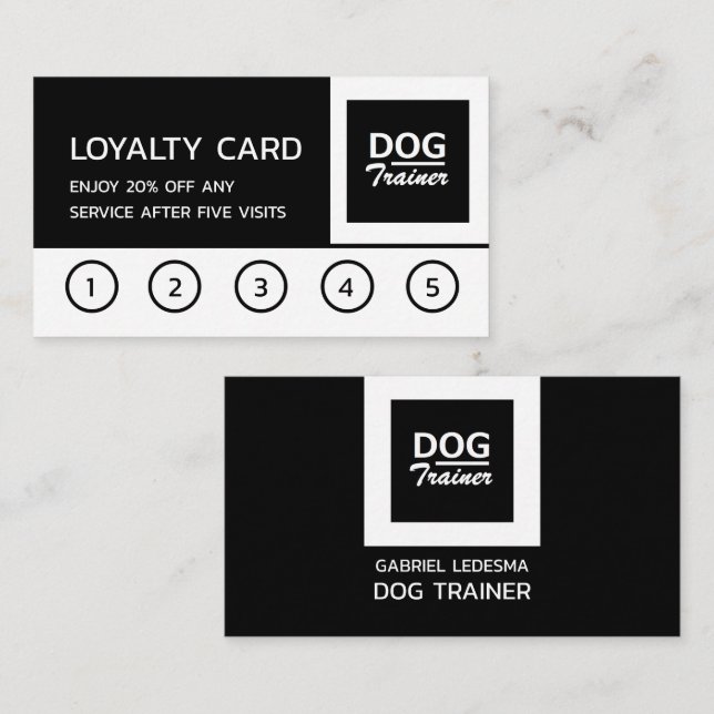 Fidélité Logo de l'entreprise, Dog Trainer Carte de fidélit (Devant / Derrière)
