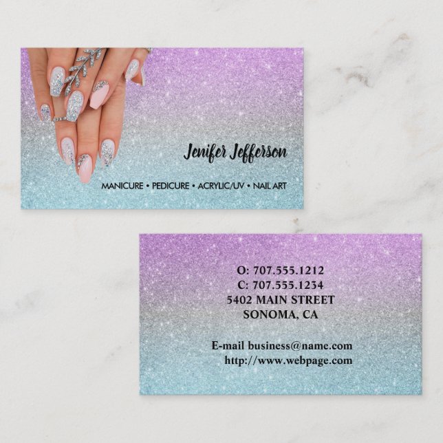 Fidélité Nail Salon Carte de visite (Devant / Derrière)