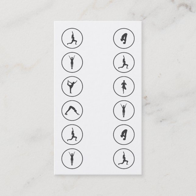 Fidélité Passage de classe du carte de visite 12 de yoga (Devant)