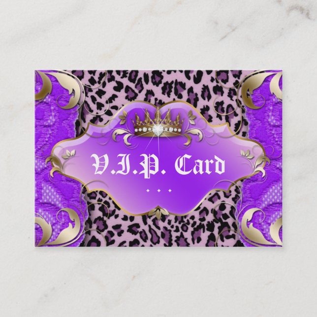 Fidélité Pourpre de dentelle de léopard de carte de club (Devant)