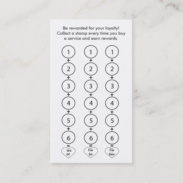 Fidélité Salon Loyalty Carte de visite (Devant)