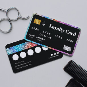 Fidélité Style de carte de crédit Glam Glitter Unique Coiff