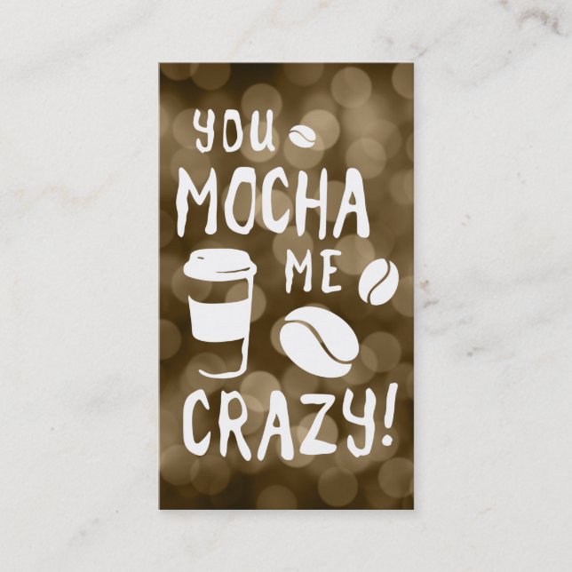 Fidélité vous me mocha fou carte de timbre bokeh (Devant)