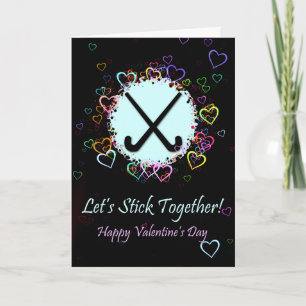 Field Hockey Stick Together Carte de Saint-Valenti