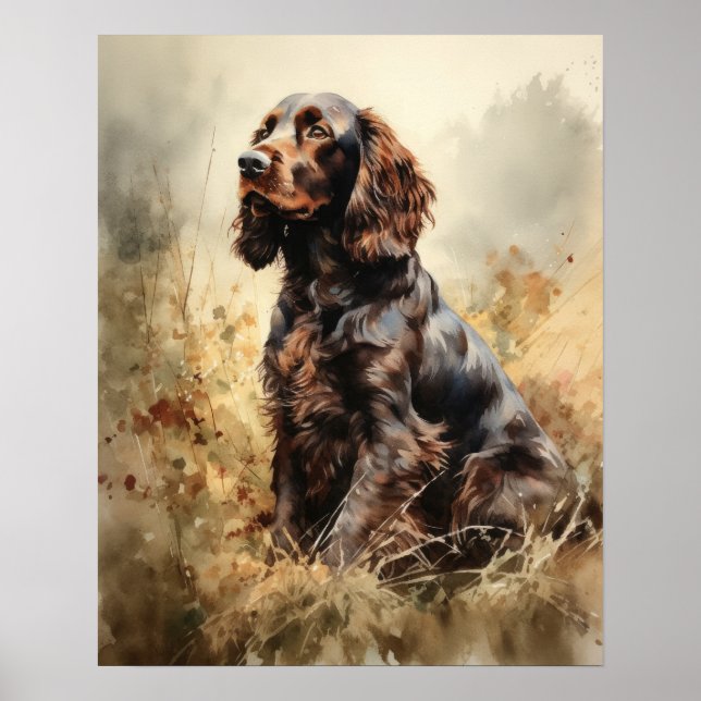 Field Spaniel Chien Art Imprimer Poster (Devant)