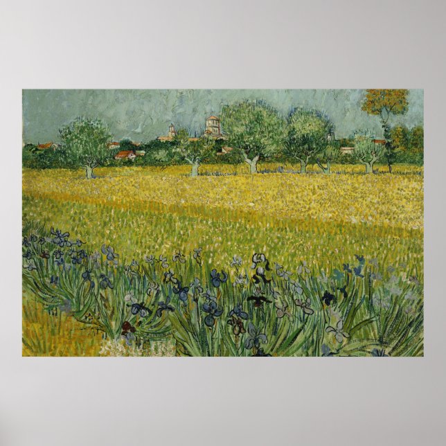 Field with flowers near Arles Poster (Devant)