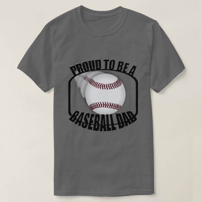 Fier baseball papa Homme Charcoal Basic T-Shirt (Design devant)
