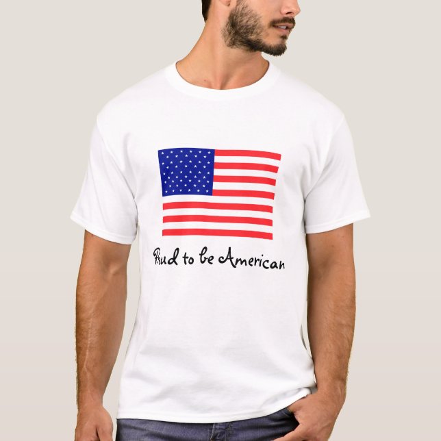 Fier d'être T-shirt de drapeau américain (Devant)