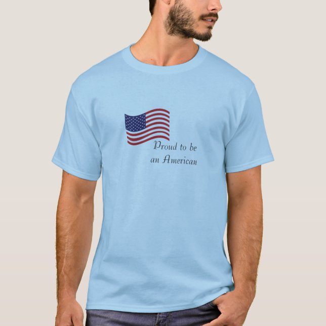 Fier d'être un T-shirt d'hommes américains (Devant)
