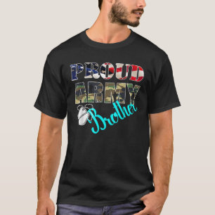 Fier drapeau de l'armée frère américain T-shirt mi