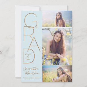 Fier Grad Faire-part de diplôme Bleu