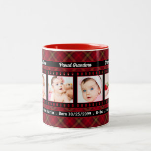 Fier grand-mère 4 Photo Mug rouge Plaid avec noir