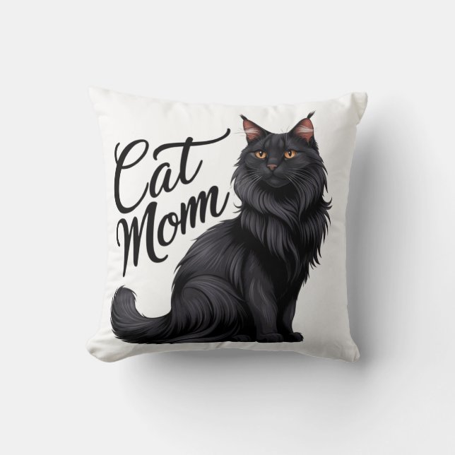 Fier Maine Coon Chat Maman Coussin II (Recto)