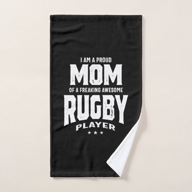 Fier Maman D'Un Super Joueur De Rugby (Serviette à main)