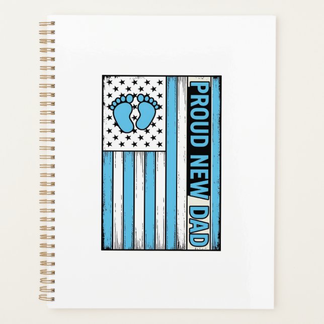 Fier Nouveau Papa Pieds de Bébé Drapeau Vector Des (Devant)