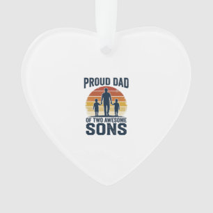Fier papa de deux fils géniaux design de t-shirt v