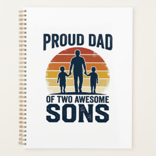 Fier papa de deux fils géniaux design de t-shirt v