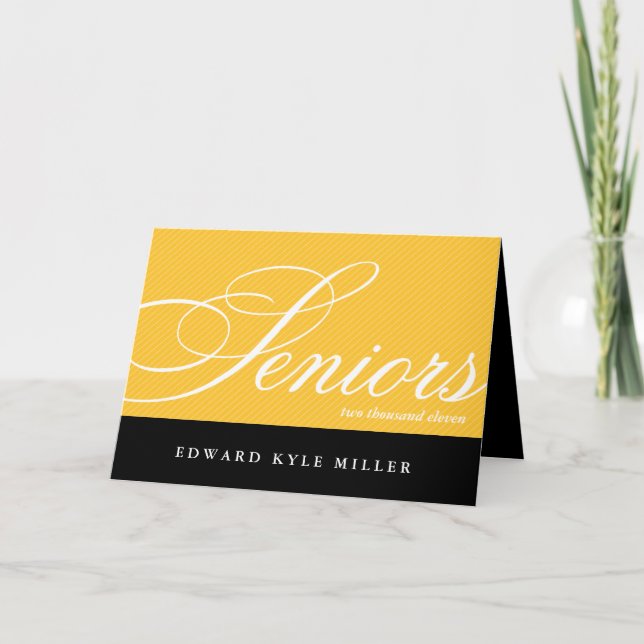 Fier seniors or noir diplôme faire-part (Devant)