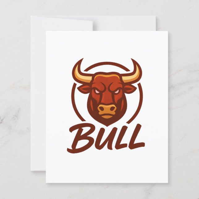 Fierce Bull Head Logo, Creative Mascot BULL (Devant)