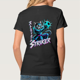 Fierce Cyberpunk Cat Goalkeeper T-Shirt for Women
