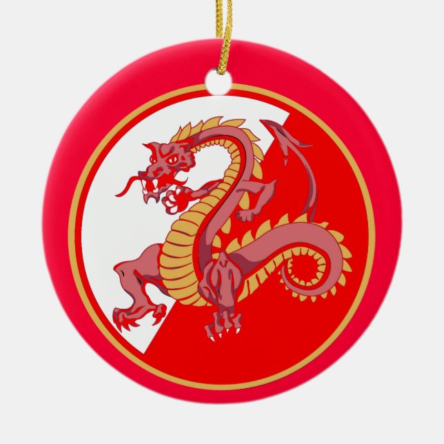 Fierce Dragon chinois Ornement de Noël personnalis (Devant)