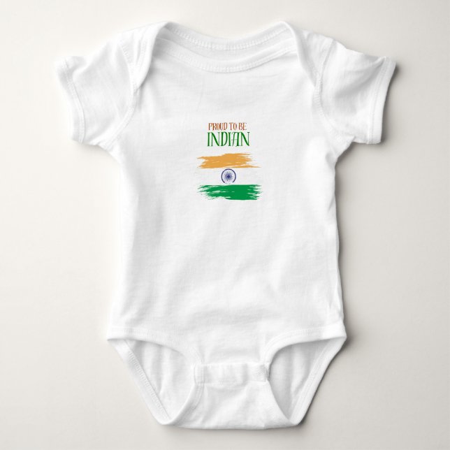 Fière de être bébé body tricolore indien  (Devant)