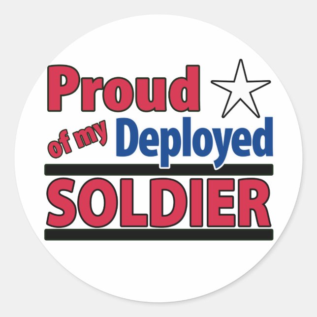Fière de mon autocollant de soldat déployé (Devant)