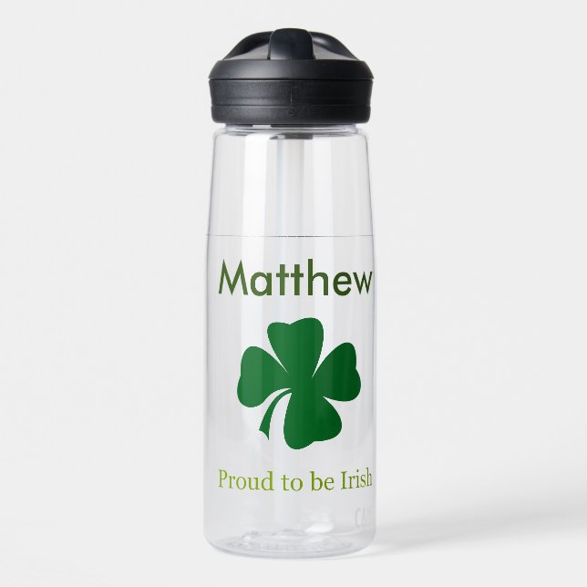 Fière d'être bouteille d'eau Shamrock Irlandaise (Avant)