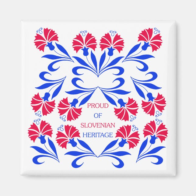 Fière Du Magnet Carré Du Patrimoine Slovène (Devant)