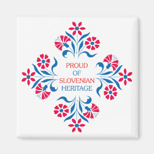 Fière Du Magnet Carré Du Patrimoine Slovène