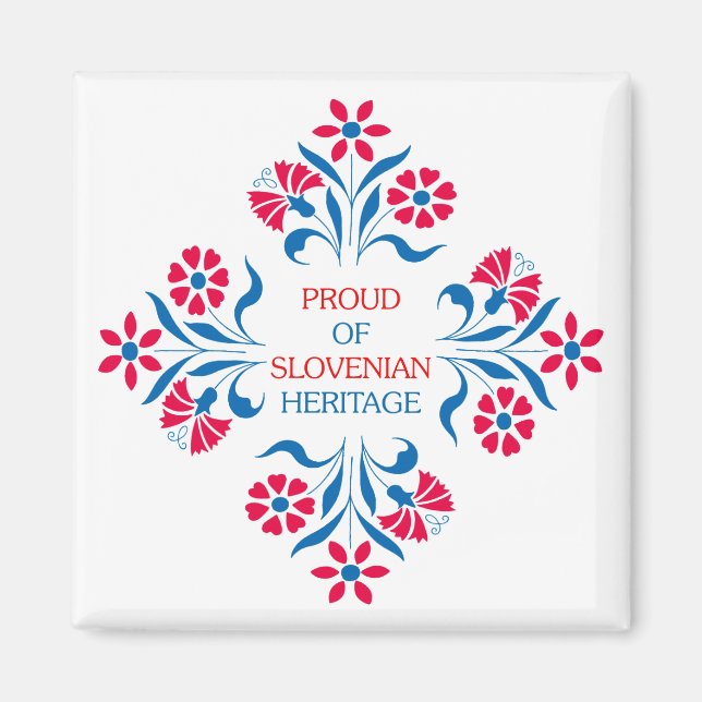 Fière Du Magnet Carré Du Patrimoine Slovène (Devant)