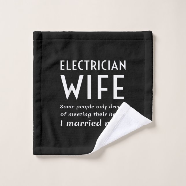 Fière Épouse Électricienne D'Une Citation Électric (Gant de toilette)