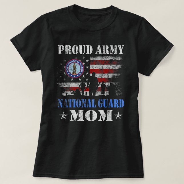 Fière Garde nationale Maman T-shirt Vétérans Jour  (Design devant)