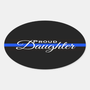 FIÈRE POLICIER DE FILLE OVAL BUMPER STICKER