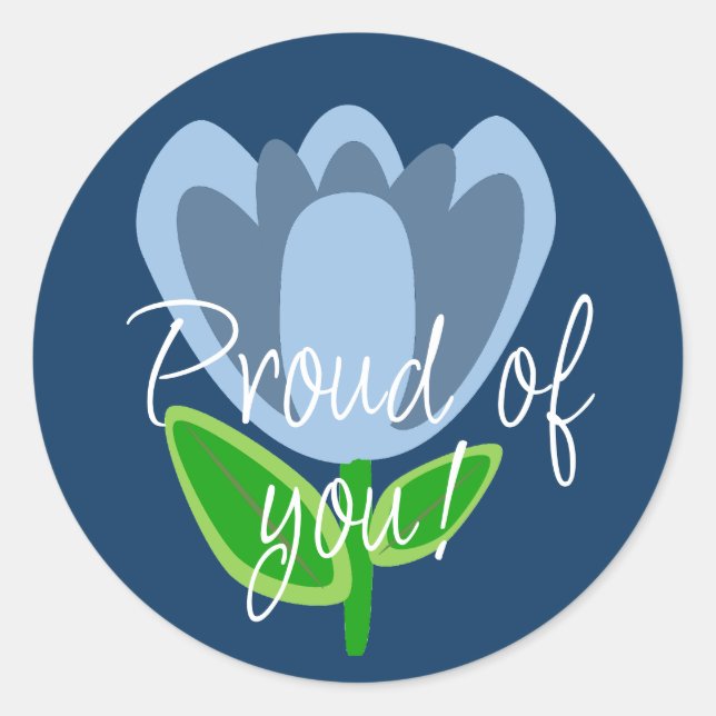 Fiers de vous Stickers Fleurs Bleues (Devant)