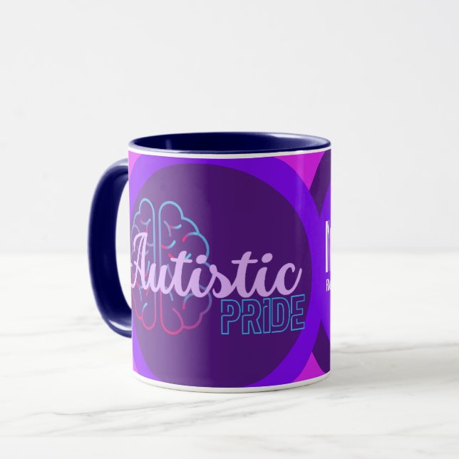 Fierté autistique Mug café Cerveau moderne (Devant gauche)