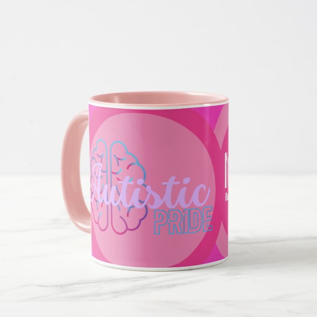 Fierté autistique Mug café Cerveau moderne (Devant gauche)