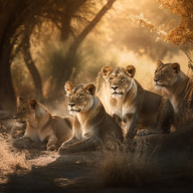 Fierté de Lion reposant dans le puzzle d'ombre