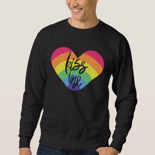 Fierté - embrasse-moi. l'amour est juste. sweat -  (Devant)