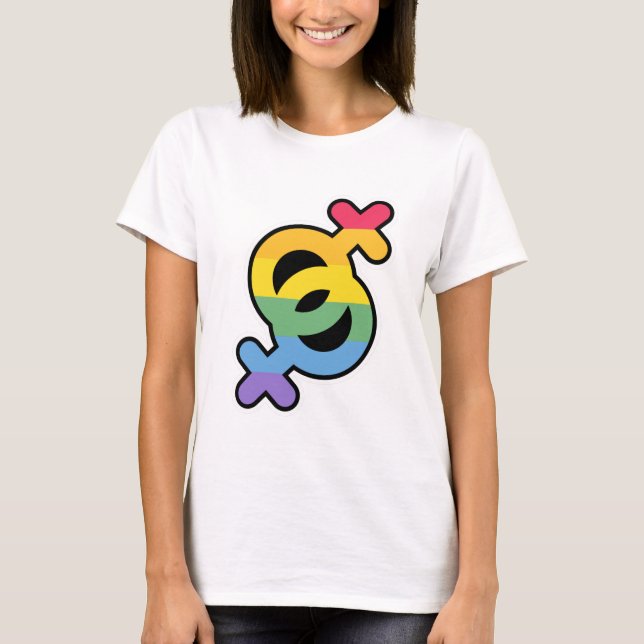 Fierté LGBT+. Arc-en-ciel. T-Shirt (Devant)
