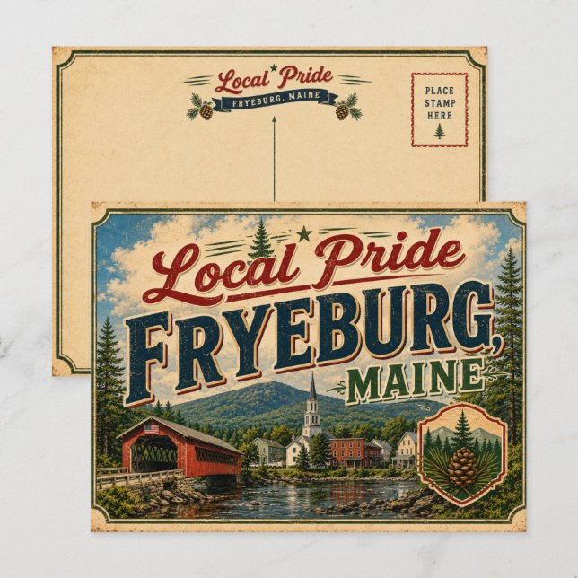 Fierté locale à Fryeburg Maine Carte postale (Devant / Derrière)