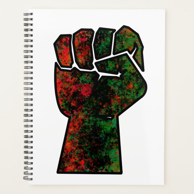 fierté noire drapeau rouge vert poing panafricain  (Devant)