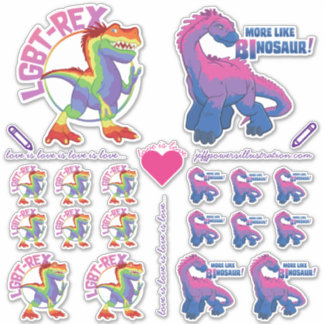 Fierté Sticker Assortiment avec des dinosaures!
