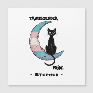 Fierté transgenre - Chat noir sur la lune transsex
