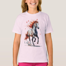 Fiery Spirit - Majestic Horse Watercolor T-Shirt