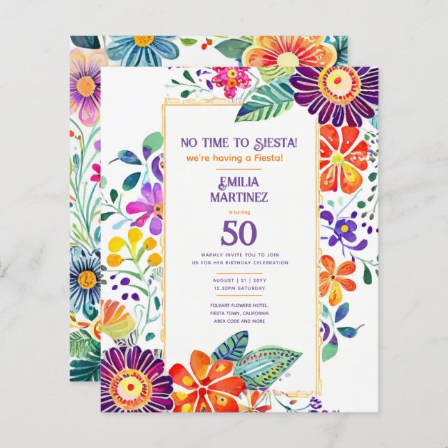 FIESTA Anniversaire Fleurs Folkart 21ème 25ème 30è (Devant / Derrière)