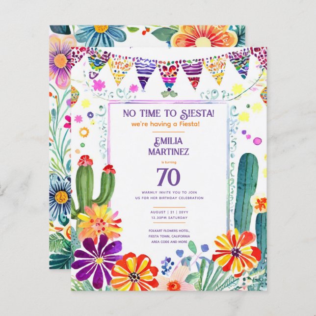 FIESTA Anniversaire Fleurs folkloriques 40e 50e 60 (Devant / Derrière)