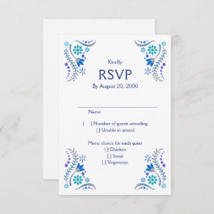 Fiesta Blue Mariage Quinceañera RSVP