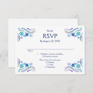 Fiesta Blue Mariage Quinceañera RSVP