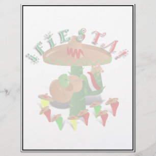 Fiesta Cactus avec guitare et poivrons dansants
